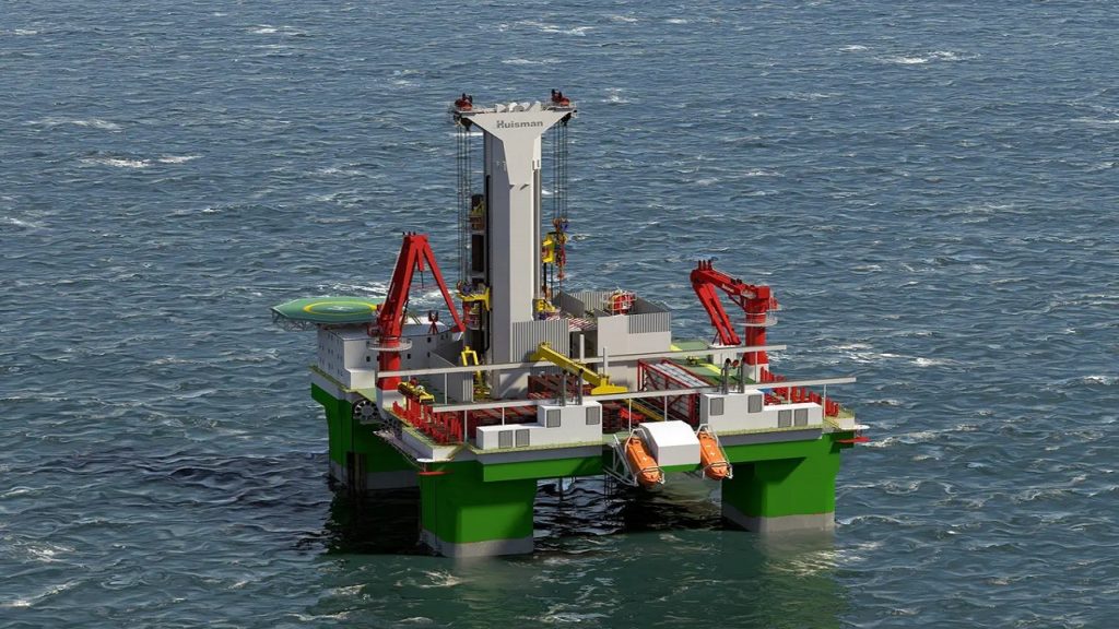 Huisman desenvolve nova plataforma de petróleo para ambientes agressivos com alternativa de energia eólica offshore
