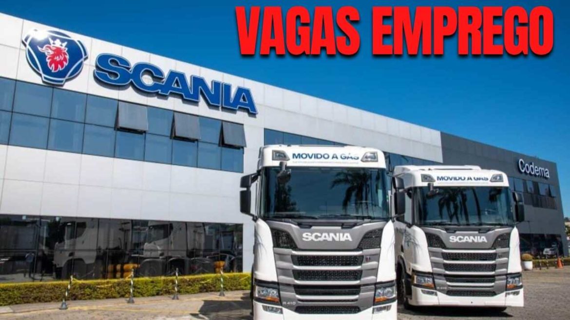 Multinacional Scania, líder global em produção de caminhões pesados, divulga mais de 50 vagas de emprego para candidatos de SP