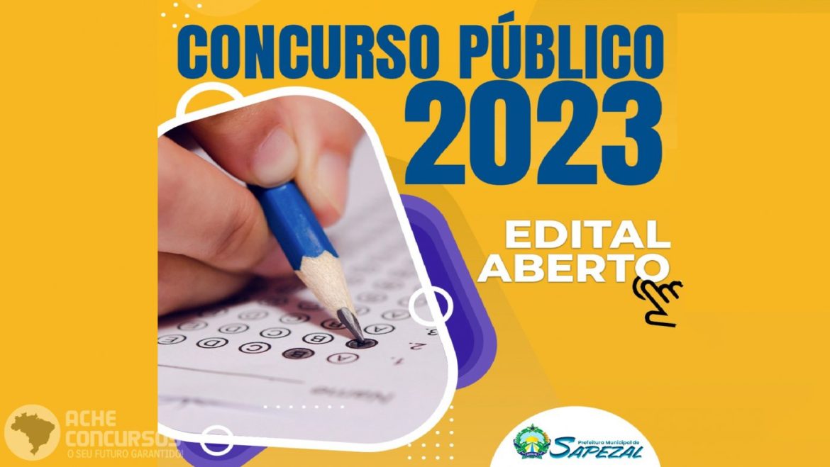 As inscrições para o novo concurso público da Prefeitura de Sapezal estão abertas e seguirão até o próximo dia 04 de junho.