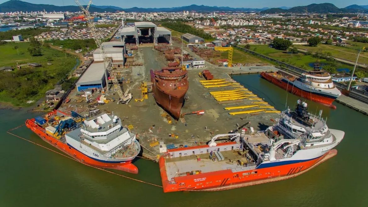 Projeto ambicioso Empresa espanhola propõe transformar o estaleiro de Itajaí em um novo porto de referência