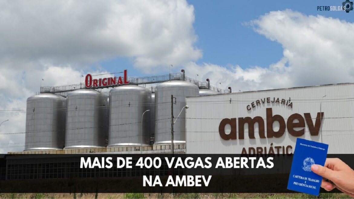 Ambev está recrutando 433 novos profissionais para preencher vagas de emprego de nível fundamental, médio, técnico e sem experiência em todo o Brasil