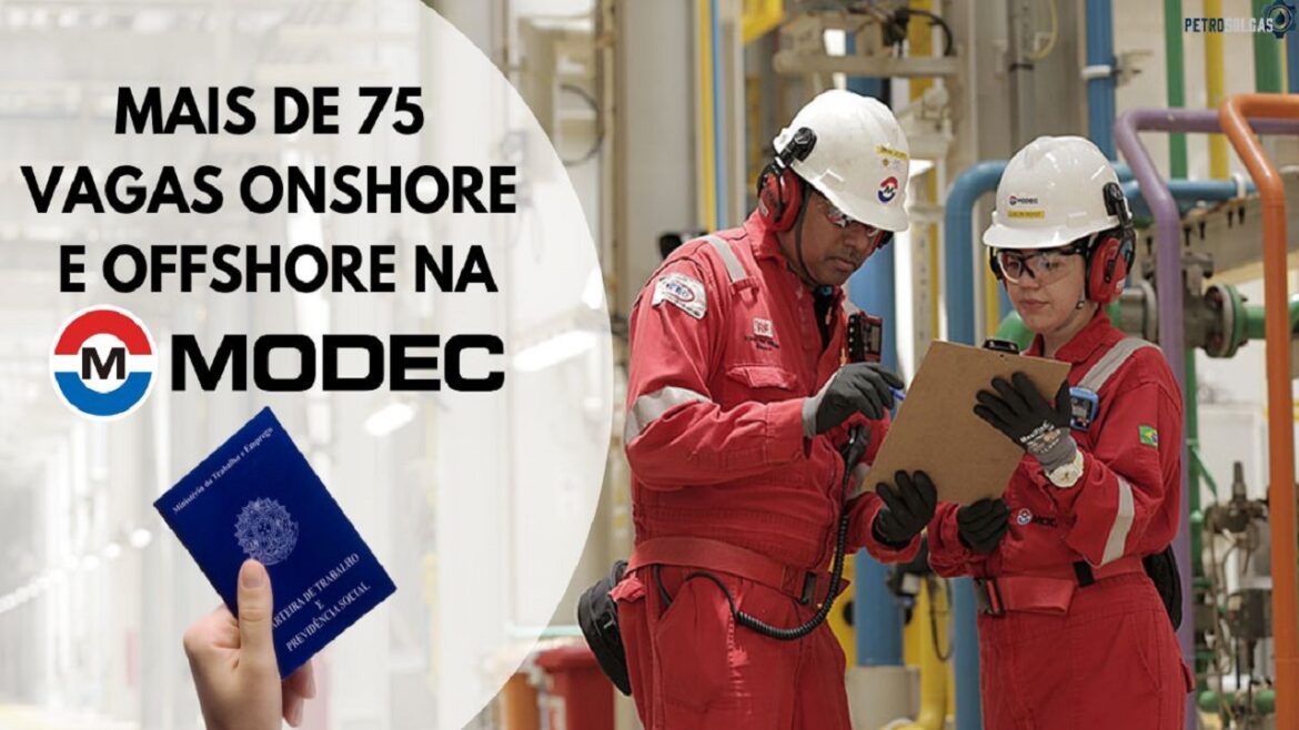 Multinacional Modec abre mais de 75 vagas de emprego onshore e offshore para Engenheiros, Técnicos, analistas e outras funções