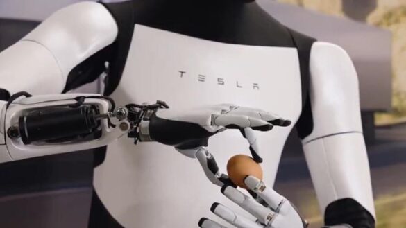 Robô humanoide da Tesla de Elon Musk dança ao carregar bandeja de ovos e promete mudar a logística mundial