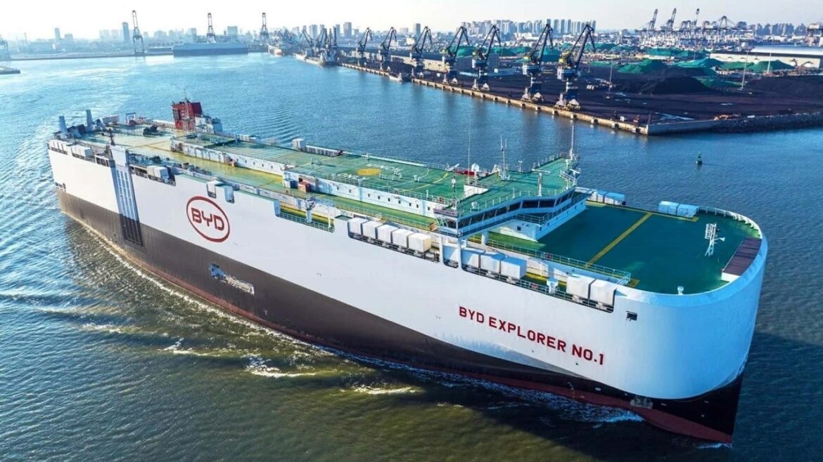 Mega entrega da BYD-navio movido a gás traz 100 mil carros elétricos e híbridos ao Brasil