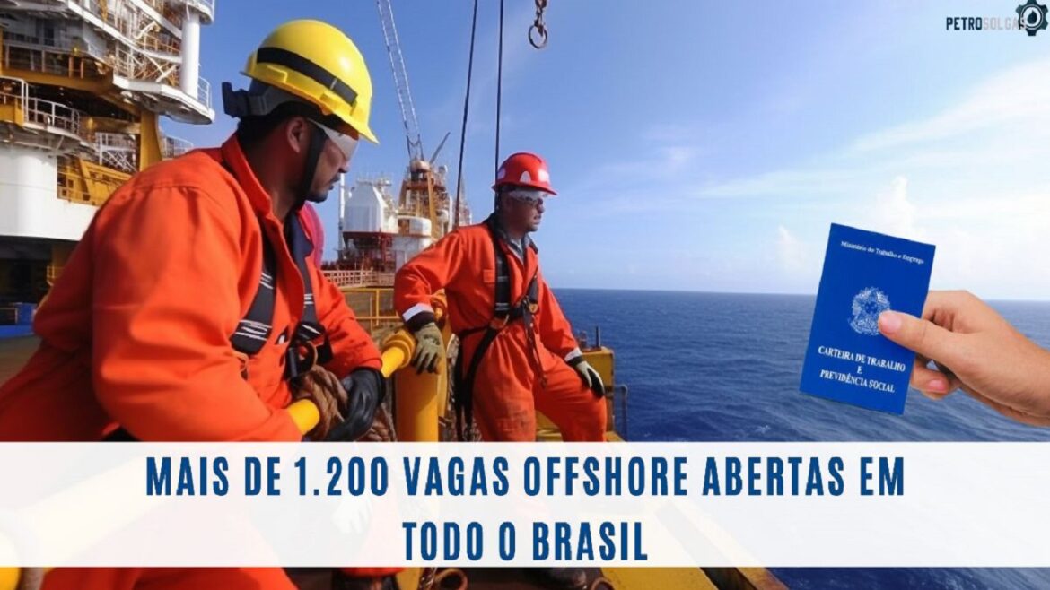 Urgente! Mais de 1.200 vagas offshore abertas em todo o Brasil; há vagas para caldeireiro, técnico de mecânica, assistente de ROV, plataformista, soldador e mais