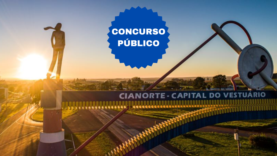 As inscrições para as vagas de emprego disponíveis no concurso da Prefeitura de Cianorte devem ser feitas exclusivamente pela internet.