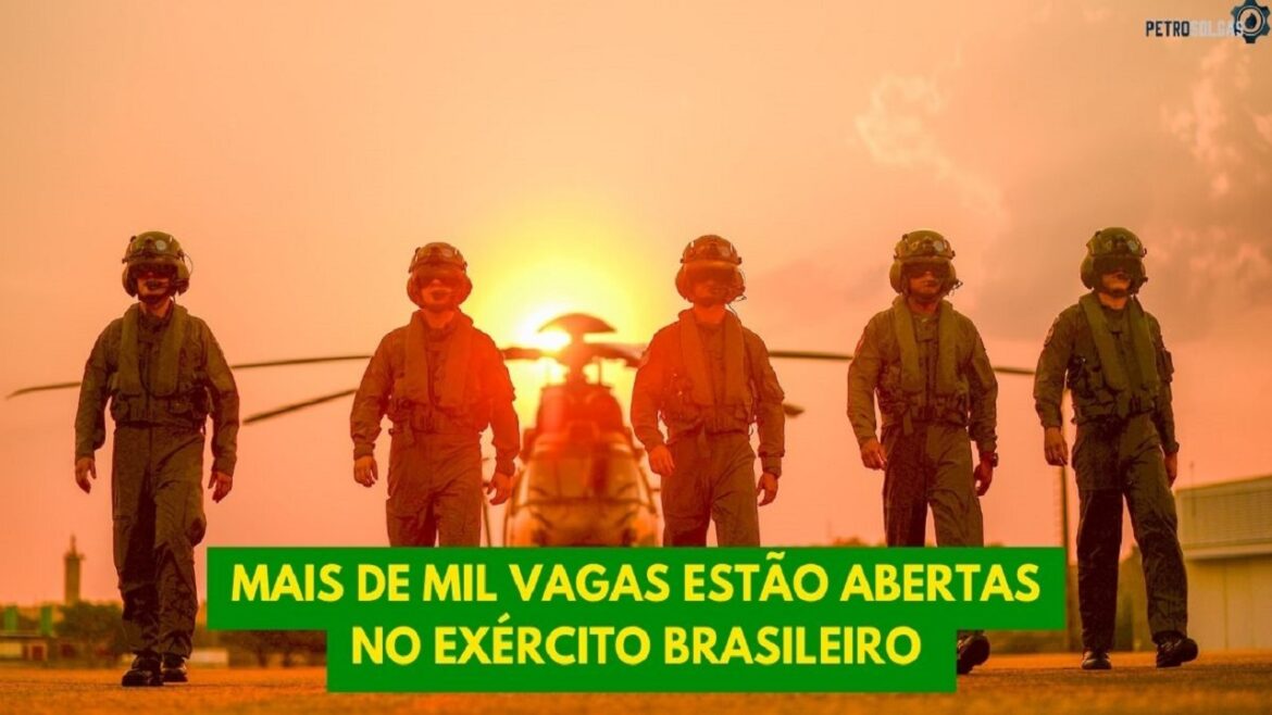1.750 vagas de emprego estão abertas no Exército brasileiro para jovens e adultos com ensino médio e fundamental