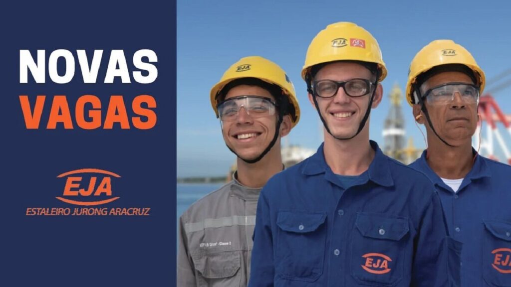 Estaleiro Jurong Aracruz acaba abrir 43 novas vagas de emprego com salários de até R$ 10.000