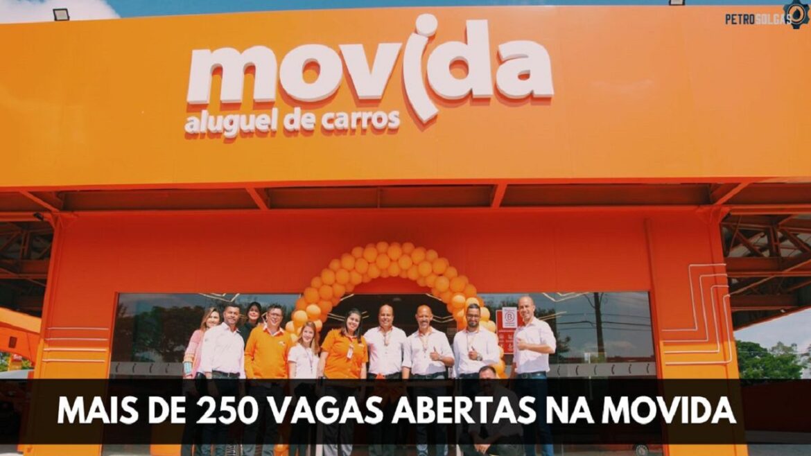 Movida, uma das maiores empresas no setor de aluguel de veículos, abre 262 vagas de emprego em quase todos os estados brasileiros