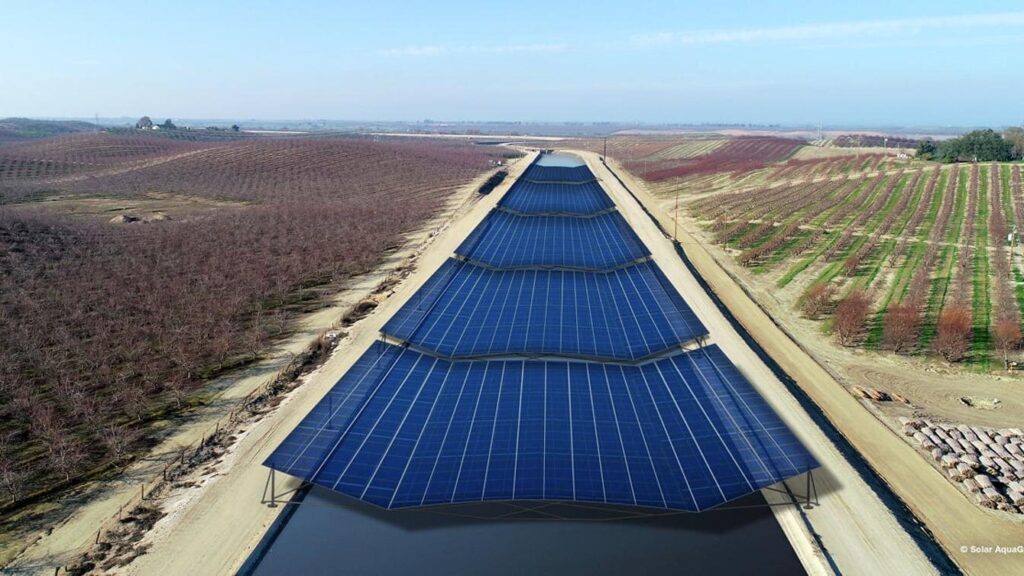 A implementação da energia solar ao longo do canal proporcionará uma quantidade significativa de eletricidade.