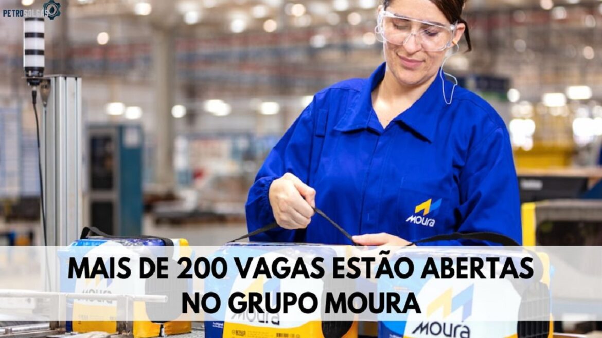 Grupo Moura, referência no mercado de baterias automotivas, revela processo seletivo com mais de 200 vagas em todo o Brasil