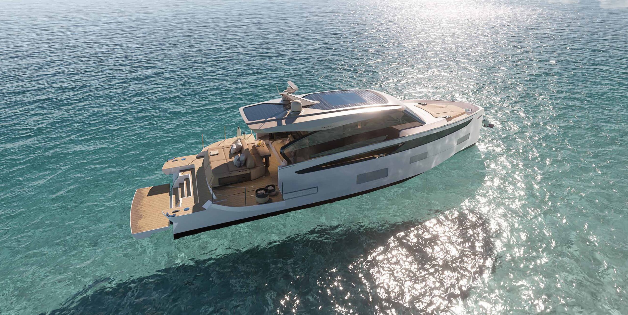 Azimut Yachts revela iate híbrido revolucionário com motores híbridos e placa fotovoltaica que reduz em 40% as emissões de CO2